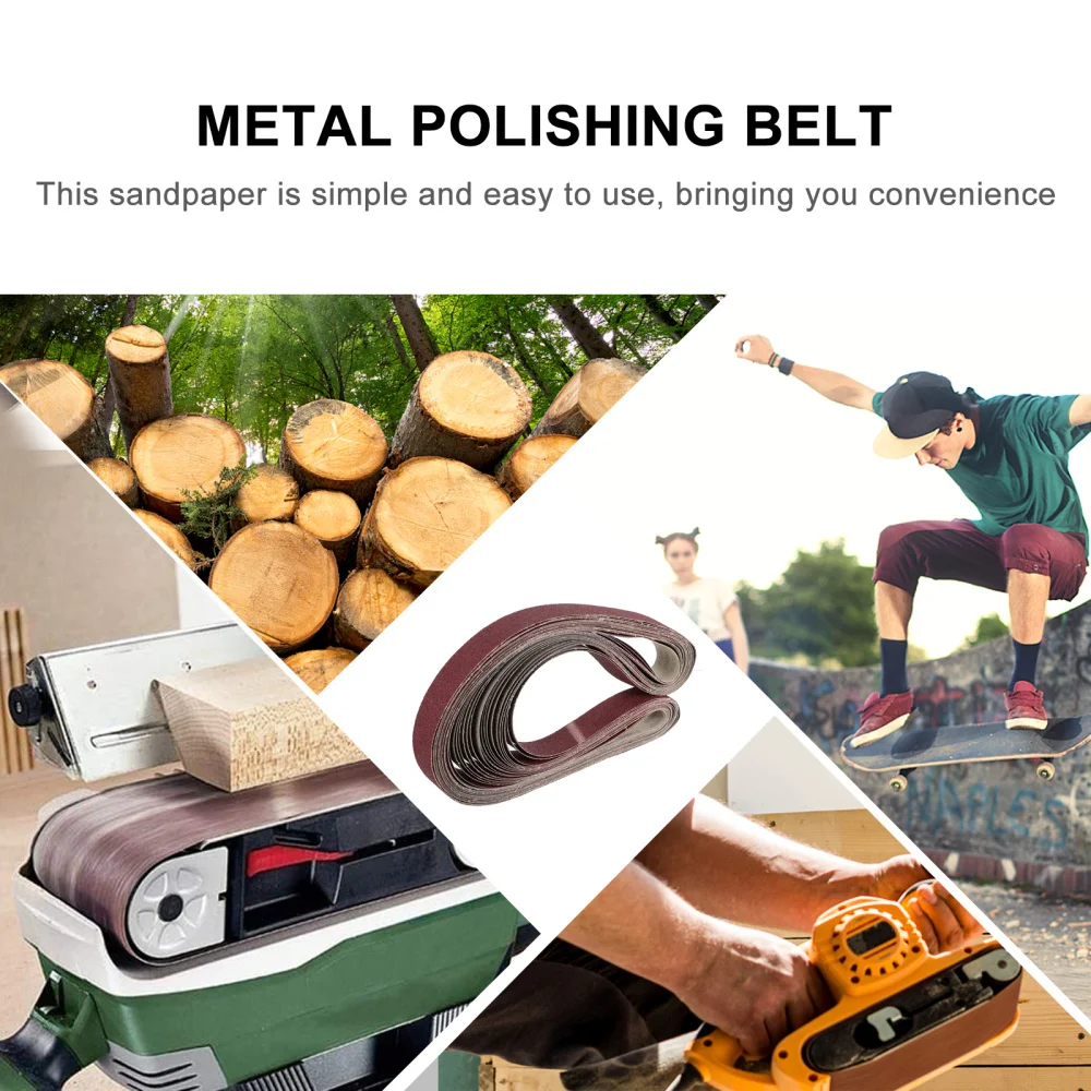 

20Pcs Aluminium Oxide Sanding Belts Abrasive Grinding Belts for Metal Polishing