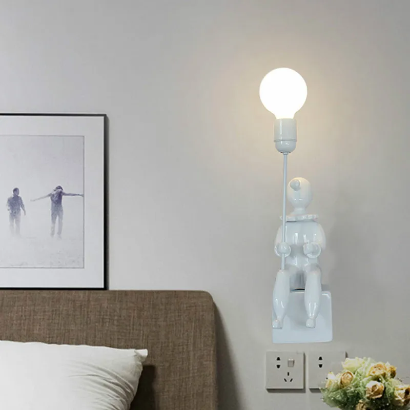 Светодиодный настенный светильник в скандинавском стиле клоун из смолы Лофт