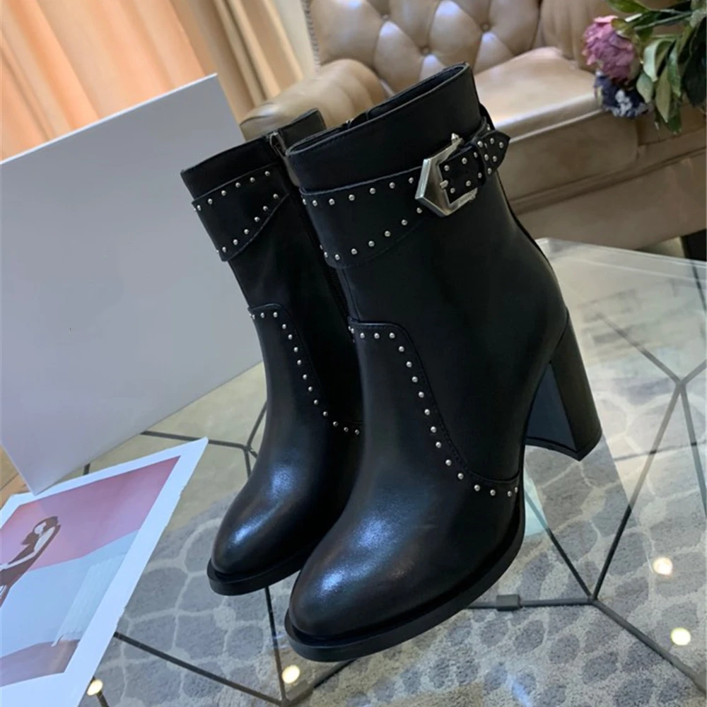 Обувь из натуральной кожи Новинка 2020 года ботильоны женская обувь для верховой