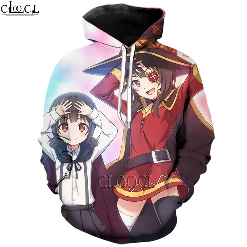 

HX Anime Girl Megumin Konosuba 3D Print Oversized Hoodie Men Tracksuit Autumn Long Sleeve Pullover Fashion Tops Drop Shipping