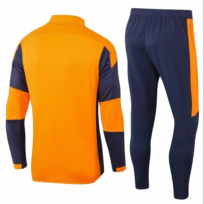 

2021 NEWS Valencia Orange Blue Sapphire Training Suit Outdoor Running Suit Sport Soccer training suit S-2XL