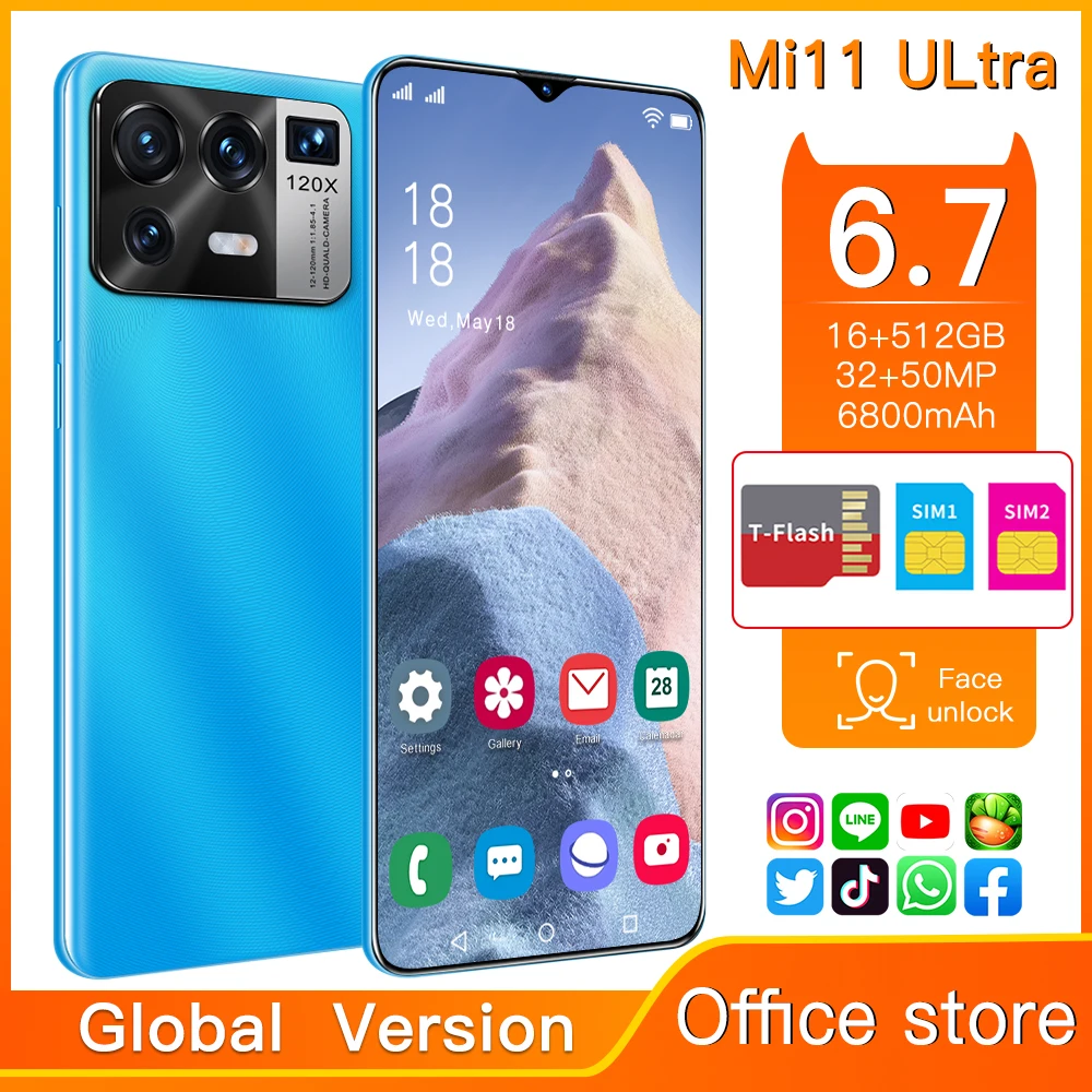 

Смартфон Mi11, 6,7 дюйма, 16 + 512 ГБ, 6800 мАч