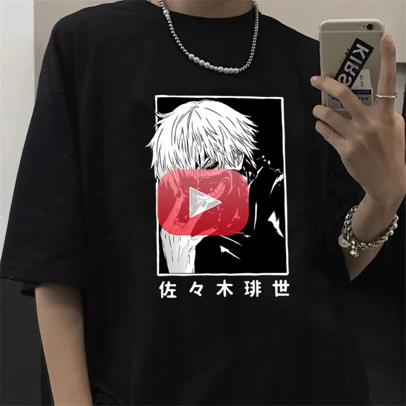 

Japanese Anime Kaneki Ken Tokyo Ghoul T Shirt Men Cool Manga Graphic Summer T-shirt Casual Grunge Tshirt Streetwear Top Tee Male