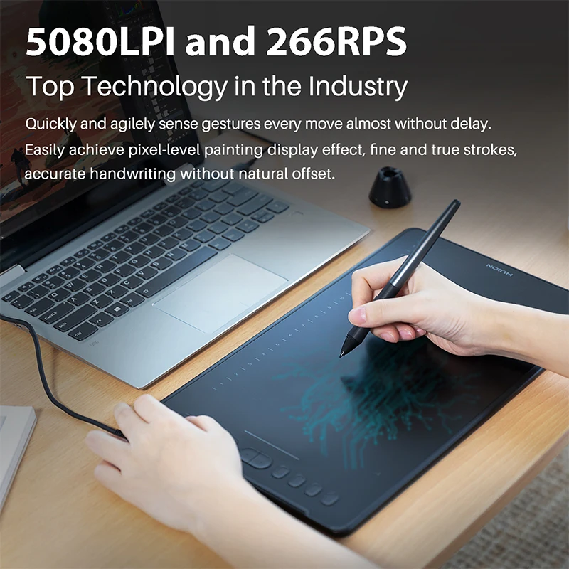 HUION H1161 графический планшет для рисования поддержка наклона цифровой планшет поддержка наклона на 8192 уровень с ручкой без аккумулятора стилус с перчаткой