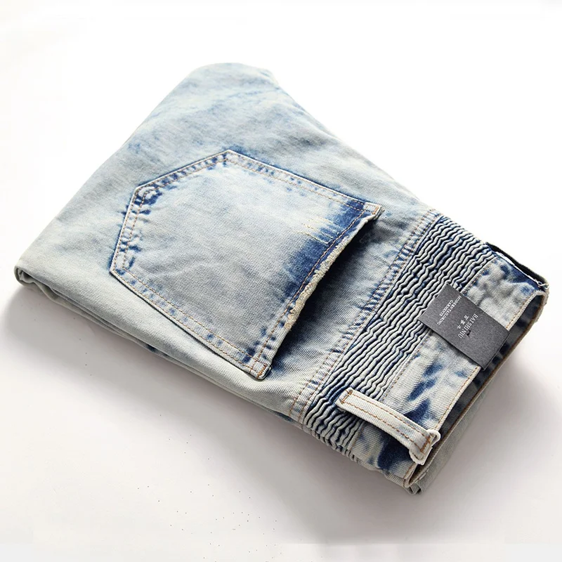 

Mens Pantalones Jeans Hombre Biker Ripped Jean Clothes Slim Fit Motorcycle Vintage Streetwear Ripped Jeans 2020 Denim Pants Men