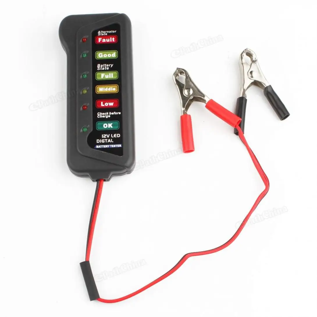 Тестер 12 В для автомобиля мотоцикла цифровой генератор с 6 светодиодными