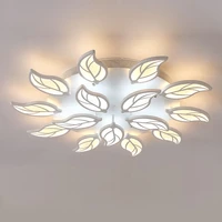 modern leaf acrylic lamps led chandelier ceiling living room dining room light fixtures decoration hogar home lighting 220v