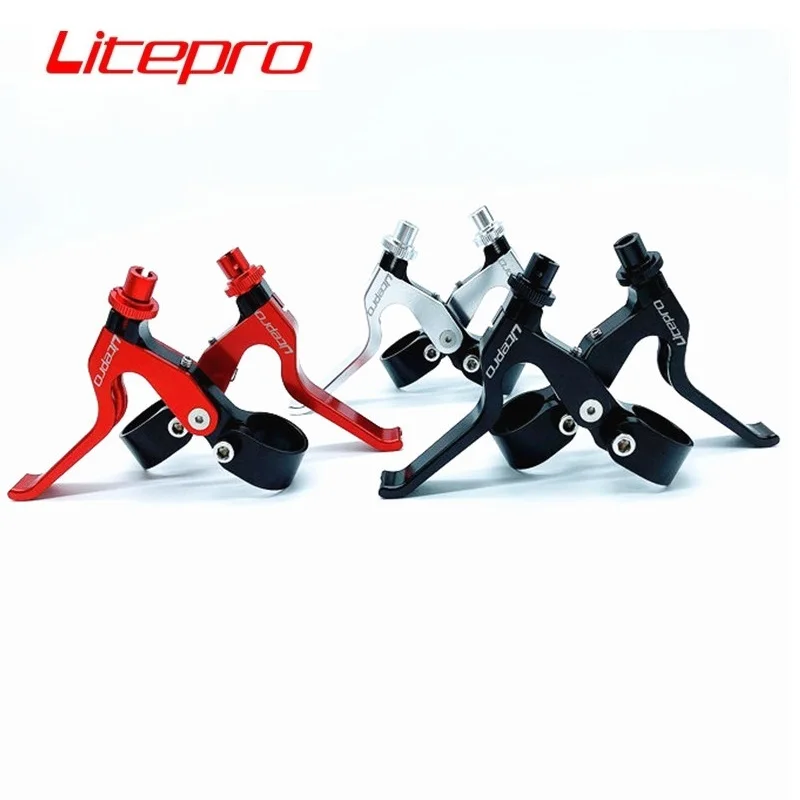 

LITEPRO для Brompton рычаг тормоза складной велосипед 22,2 мм руль тормоза алюминиевый сплав V тормозные рычаги черный-красный-Серебристый