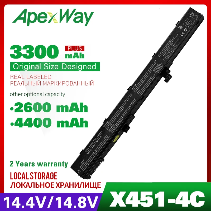 14 4 v Аккумулятор для ноутбука Asus A31N1319 X551M A41N1308 A31LJ91 X451CA X451 X551 X451C 0B110 00250100 X451M X551C