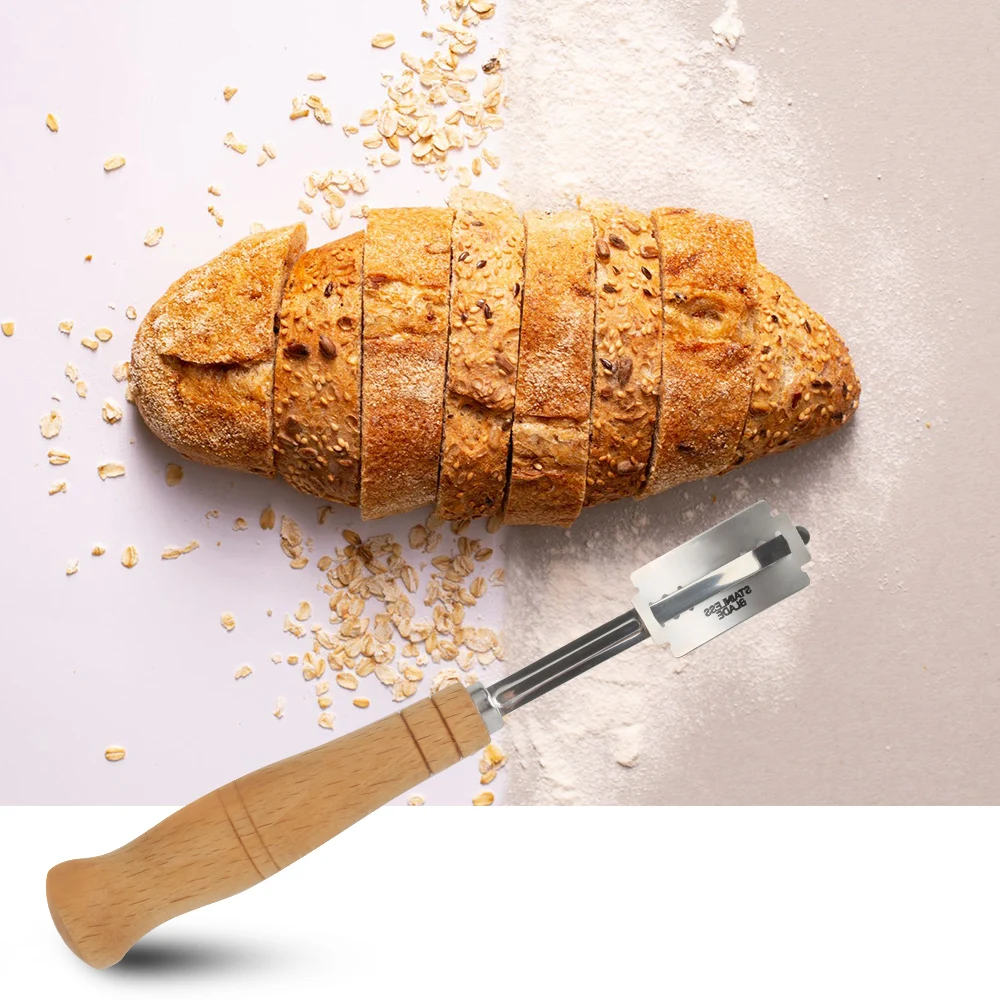 Специальный хлеб изогнутый дугой деревянная ручка для ножа 5 шт. сменные лезвия