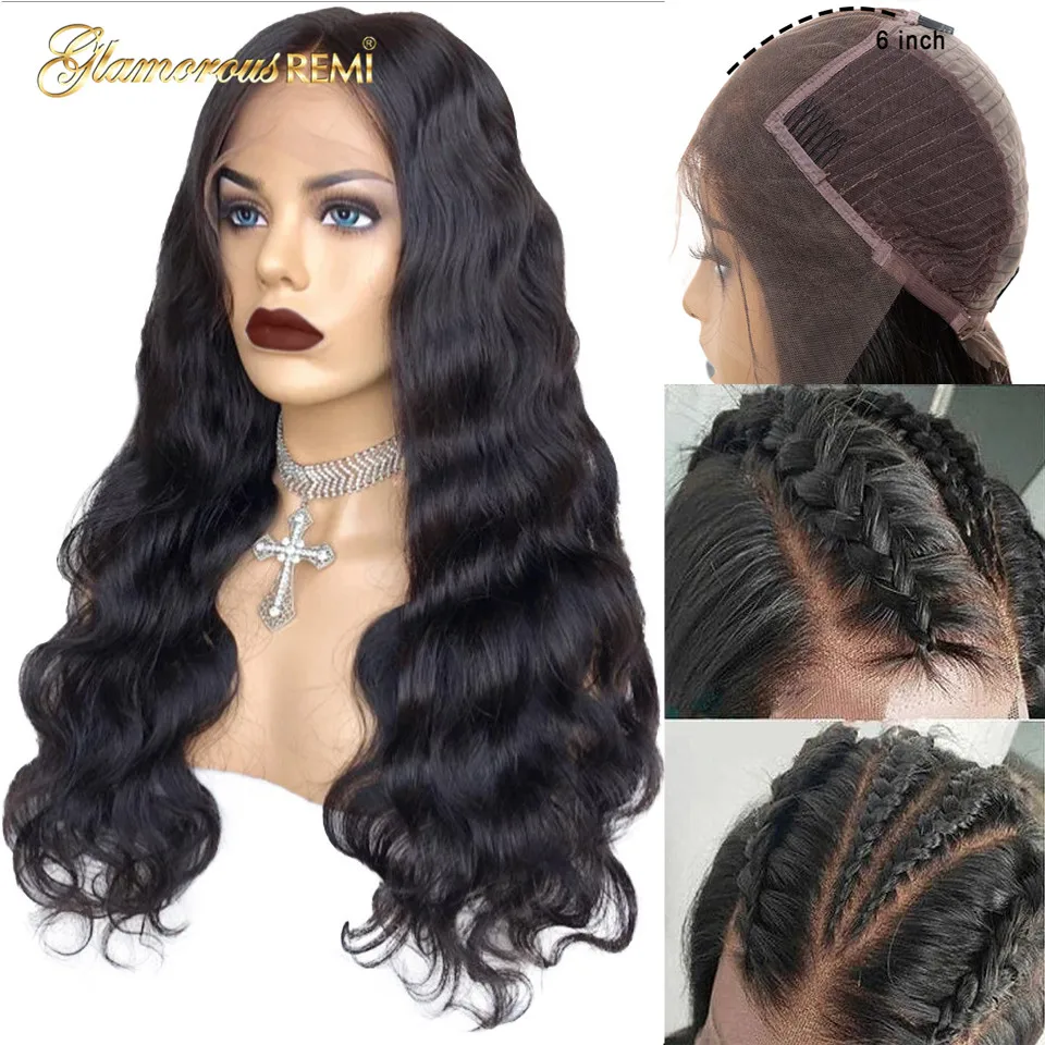 Бразильские волосы 13*6 глубокая часть волнистые человеческие с кружевом спереди