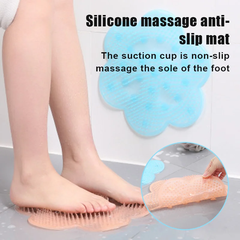 

Whol Lazy Bath Massage Pad Silicone Bath Foot Massage Pad Mat Shower Massage Cushion Brush Suction Cup Non-slip Foot Mat M3