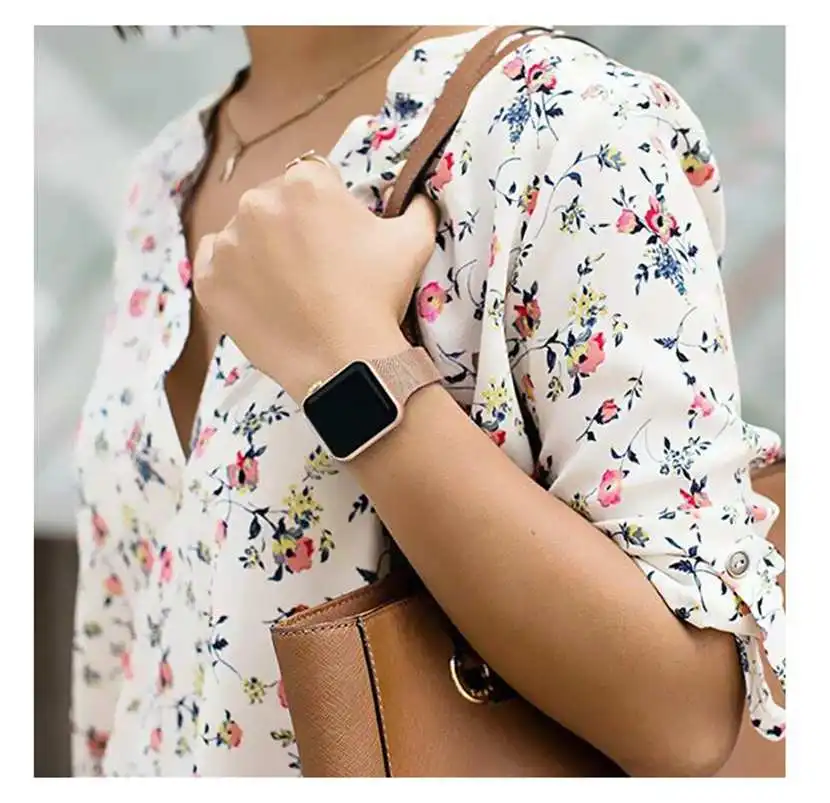 Серебряный ремешок для Apple Watch 5 Миланский Браслет 40 мм 44 i Phone 4 Series i Watch 2 3 1 полосы 38 мм 42 ремешок из нержавеющей стали