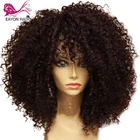 EAYON бразильские кудрявые шелковые накладные человеческие волосы парики 5x5 шелковая основа кудрявые кружевные парики 4x4 закрытие человеческие волосы Remy