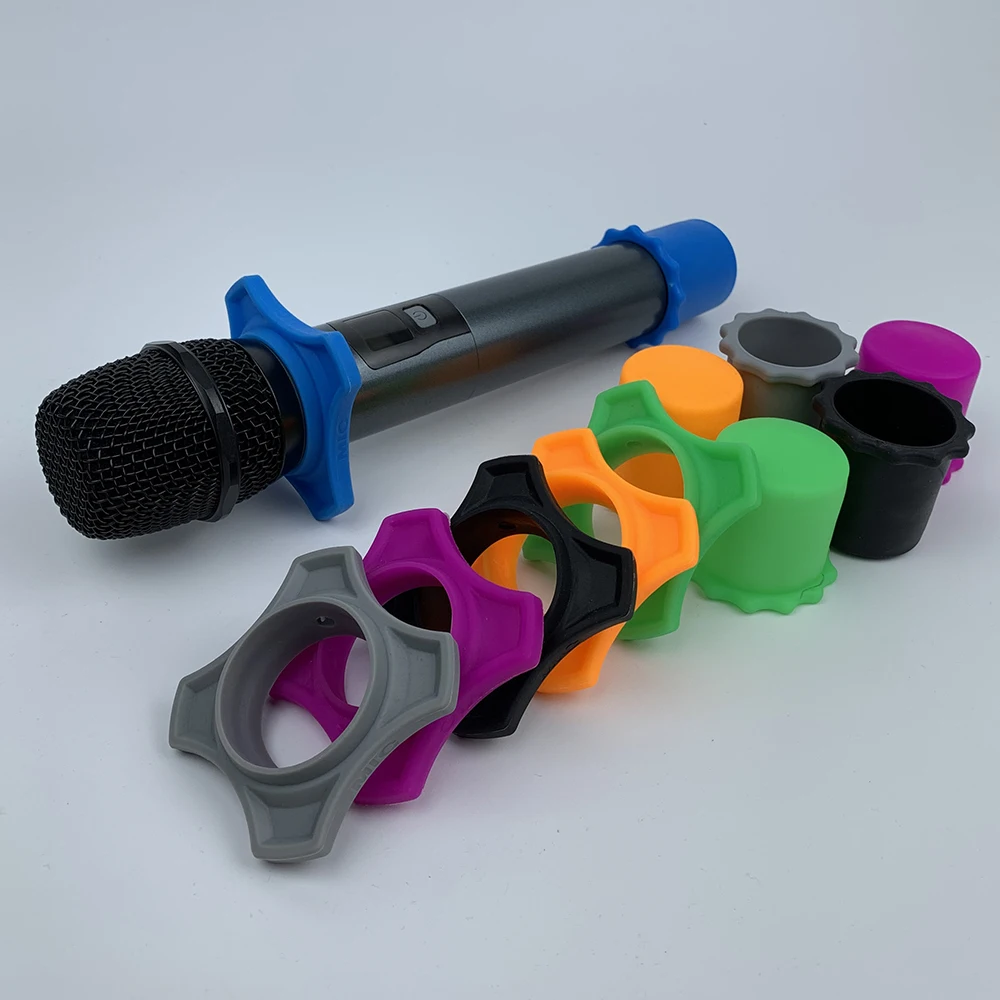 1 Set Karaoke Microphone Pop Filter Anti-Rolling Ring Protection Bottom Rod Sleeve Holder Mic Silicone for KTV Device | Электроника