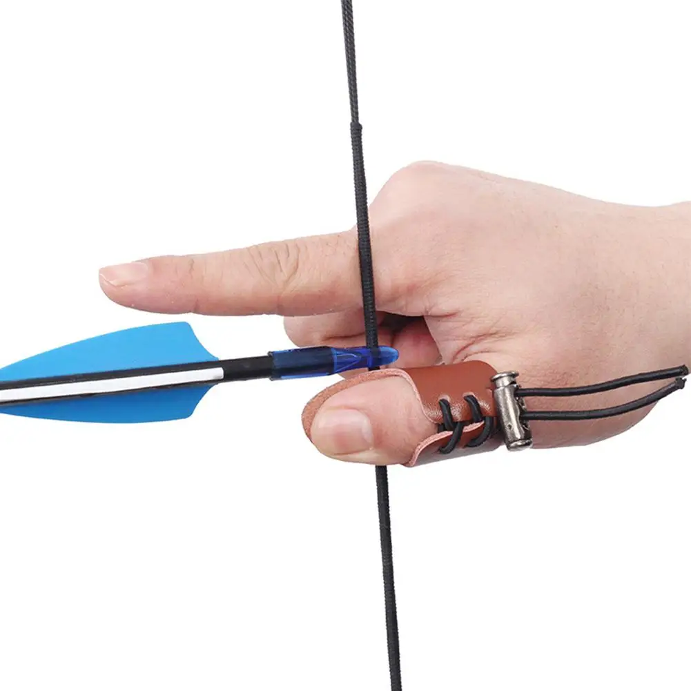 

Защита для пальцев для стрельбы из лука кожаная защита для пальцев регулируемая для охоты стрельбы стрелы лук