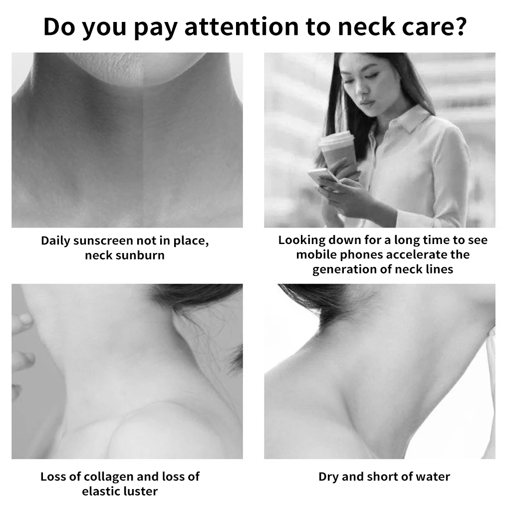 

Neck Massager Heating Vibration Massaging Tool Neck Skin Care USB Massager with 3 Light Colors White