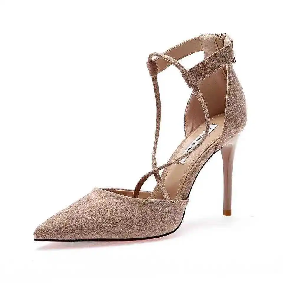 

Luxury Brand Party Ladies Heels Sandalias Women shoes Black Pointed Pumps