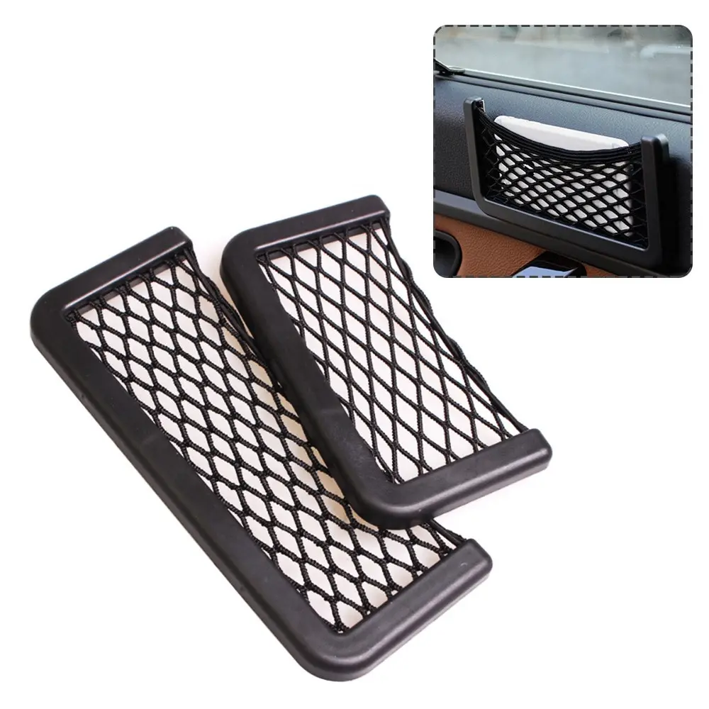 

Car Organizer Storage Bag 1Pcs Car Organizer Storage Bag Auto Paste Net Pocket Phone Holder Car Accessories 20*8CM 8*15CM