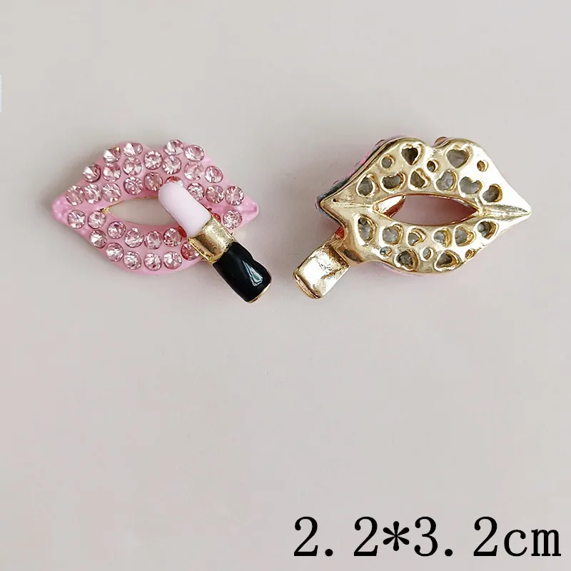 Пуговицы из сплава со стразами 5 шт./лот пуговицы в виде помады красных губ для