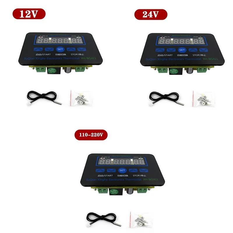 Цифровой светодиодный термостат W1411 регулятор температуры переменного тока 110 В