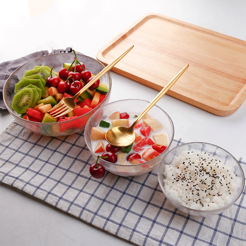 6 дюймов Прозрачный большой холодный стеклянный Салат чаша лапши быстрого