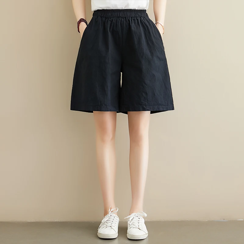 

Свободные модные мягкие удобные летние шорты, тонкие широкие штаны, джоггеры, женские винтажные брюки, женские брюки с высокой талией EH5