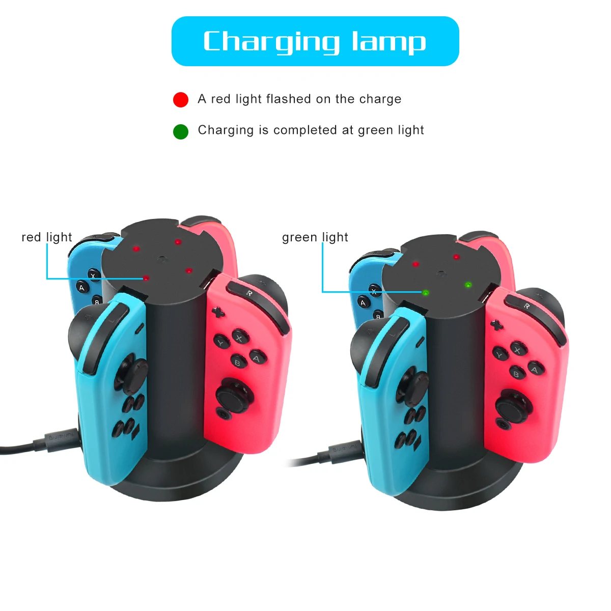 Powtree For Switch-4C Charging Station Joy Con Charger（4 in 1） by a 5V/2A DC power adapter charger | Электроника