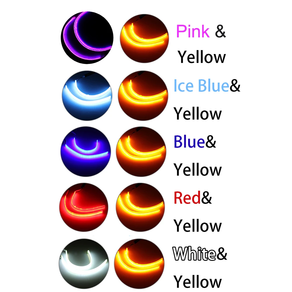 Ультратонкая Автомобильная Мягкая трубка с тремя режимами Светодиодная лента DRL