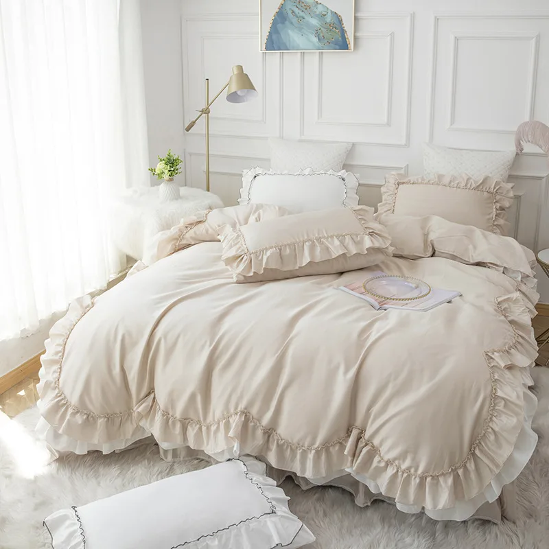 Комплект постельного белья цвета хаки 4 шт. | Дом и сад