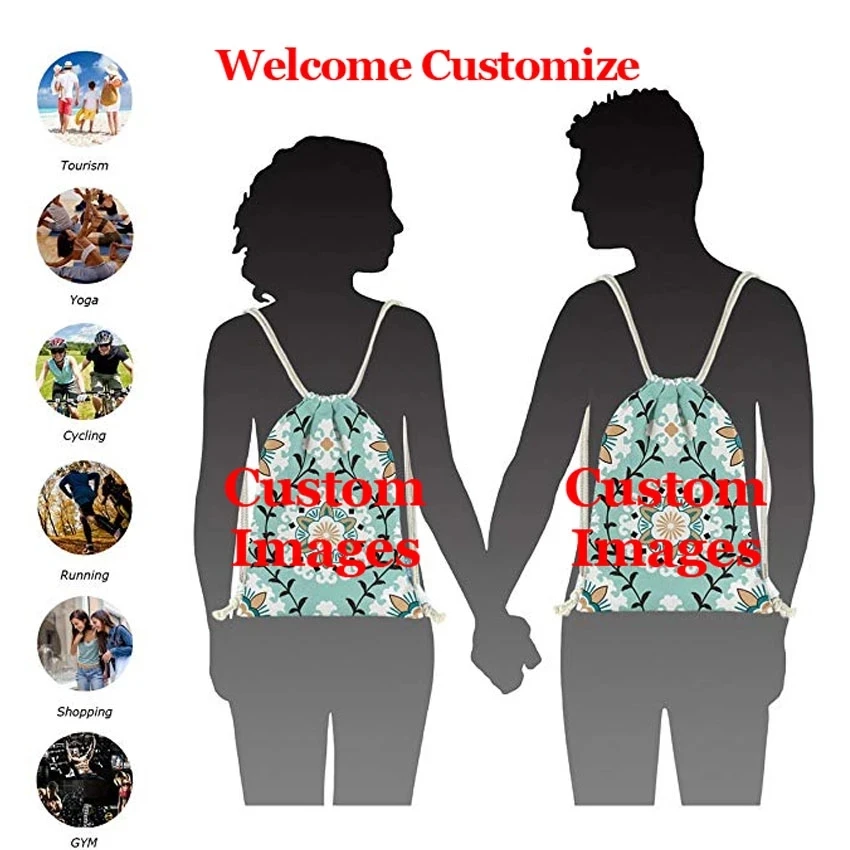 Женский рюкзак на шнурке FORUDESIGNS с изображением музыкальных нот гитары маленькие