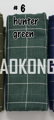 6 hunter green Один кусок Женский мягкий хлопок плед хиджаб негабаритных сетки мусульманский шарф шали модные однотонные плед Клетчатый палантин вискоза хиджабы - Цвет: 6 hunter green