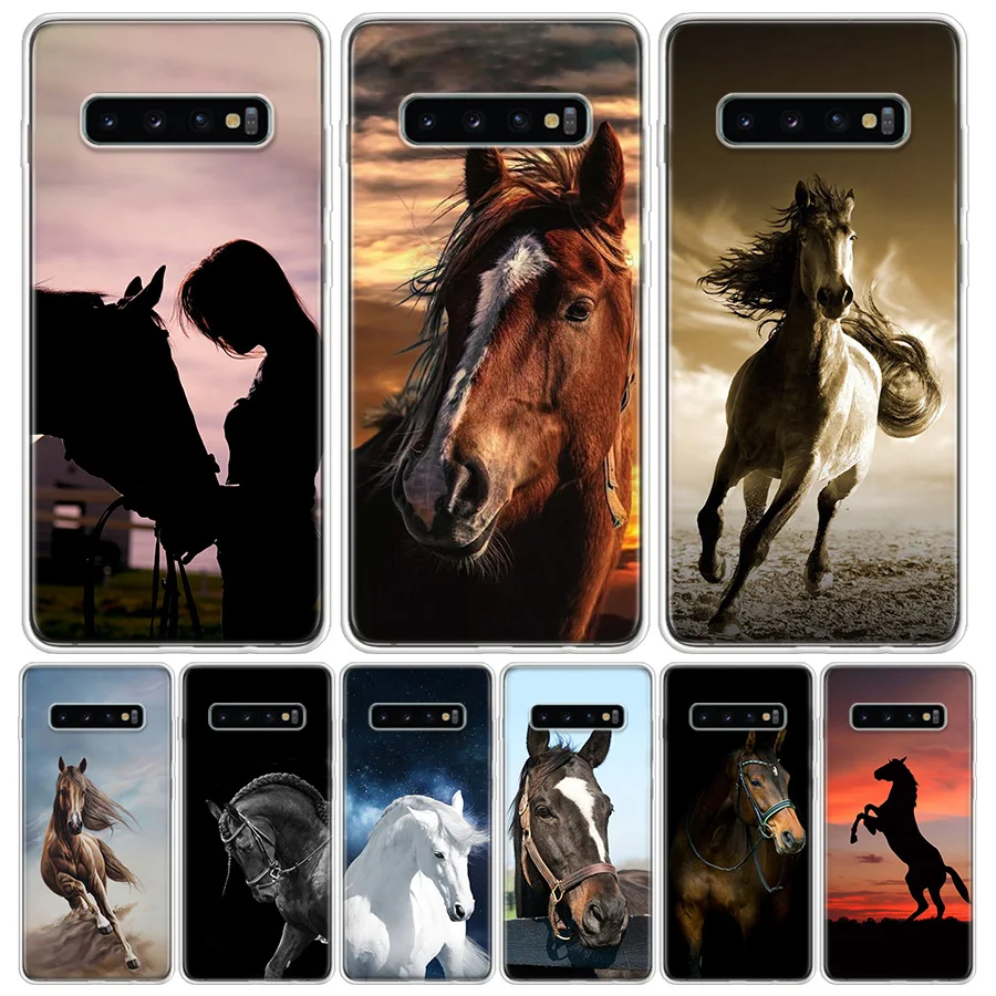 Horse чехол с изображением животного чехол для телефона для samsung Galaxy S10+ Note 10 9 8 S9 S8 J4 J6 J8 плюс S7 S6 корпус под плетенную сумку