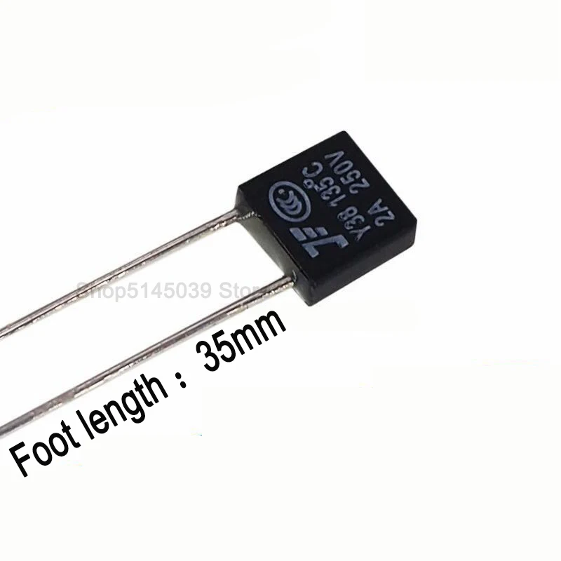 20 шт./лот квадратный вентиляторный двигатель 250 В 2 А тепловой предохранитель 92C 95C