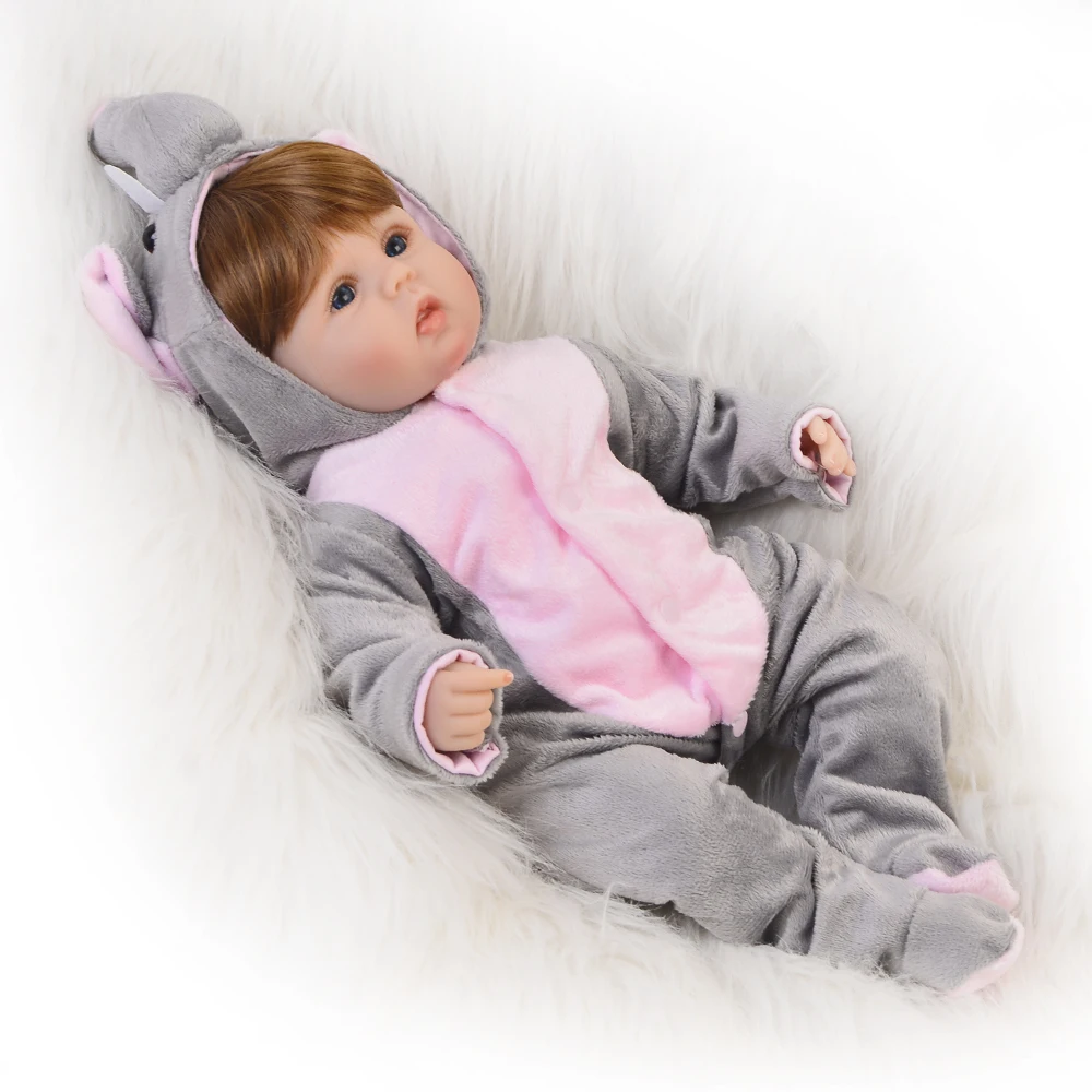 Модная Имитация слона Детская кукла 16 дюймов мягкие силиконовые куклы