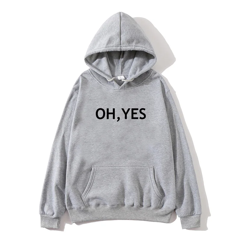 

Fall winter fleece oh yes the letter Harajuku printed thick Hoodie loose hoodie women casual sweatshirt jacket