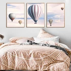Гелием воздушный шар, розовый, небесно Холст плакат Wall Art пейзаж принт картина украшения картина в скандинавском стиле домашний декор