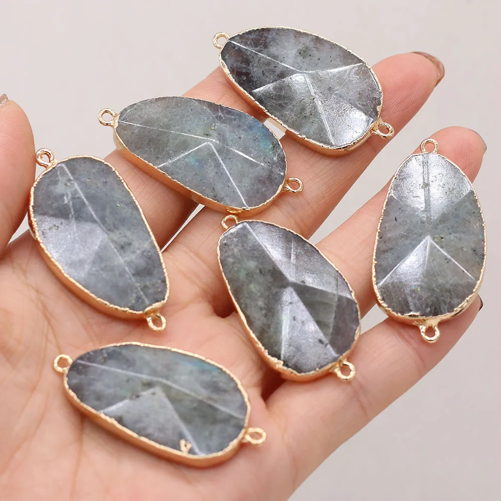 

23x43mm New Natural Stone Flash Labradorite Connector Accessory Jewelry for Jewelry Making Necklace Bracelet Exquisite Gifts