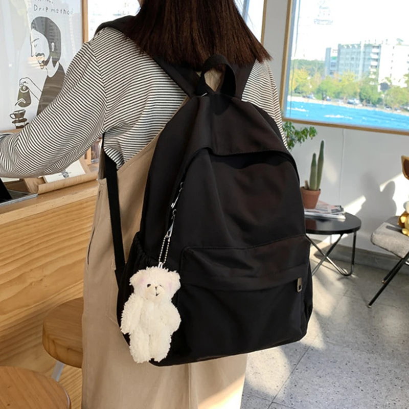 

Women Black Backpack High Quality Nylon Travel Rucksacks Anti-theft Bagpack Teen Gril School Bags Large Capacity Female Mochila
