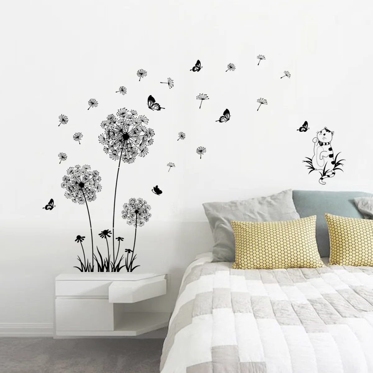 

Dandelion Butterfly Kitten Wall Stickers Living Room Bedroom Wall Stickers Wallpaper Room Decoration Background Stickers