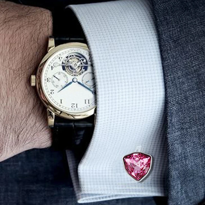 HAWSON Swarovski запонки с кристаллами и шпильками набор для мужчин-2 шт. запонки с 6 шт. шпильки в подарочной коробке