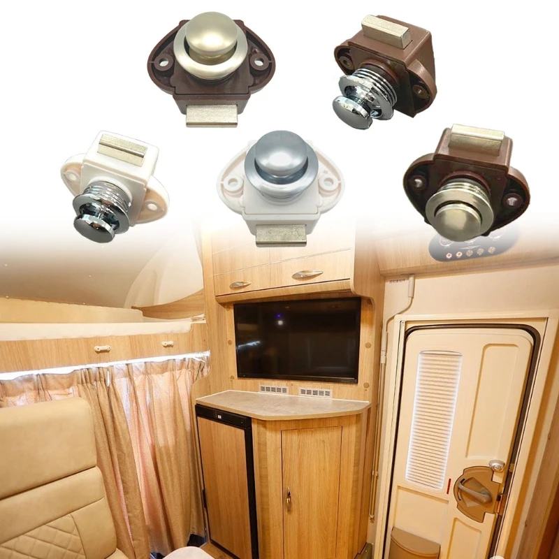 

Caravan Boat RV Cabinet Furniture Latch Button Lock Mini Push Button Lock Easy Installation Hardware Accessory