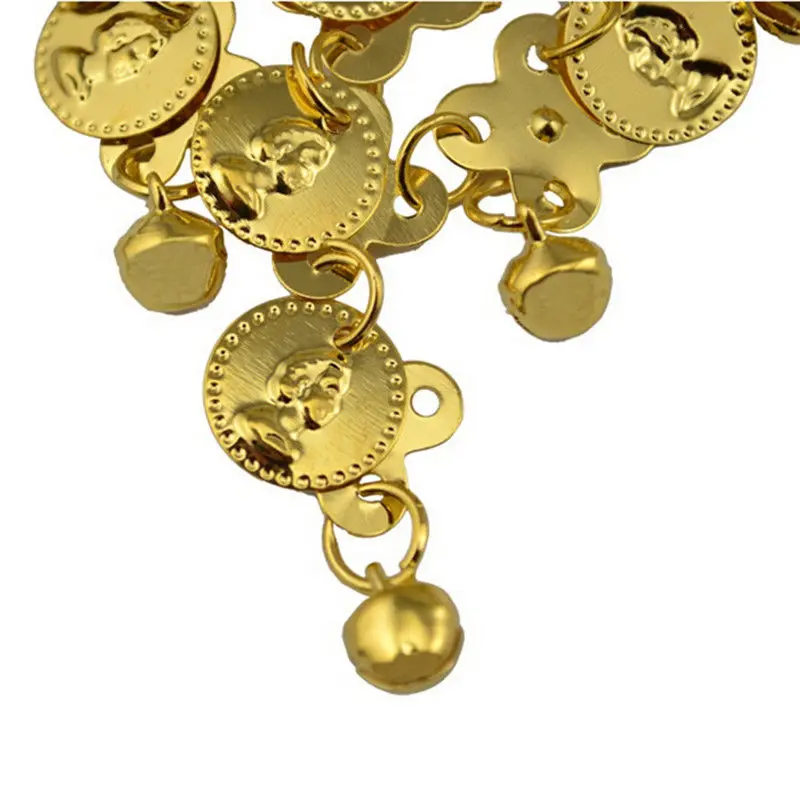 Boho классическая золотая монета с кисточкой для живота украшение на голову танцев