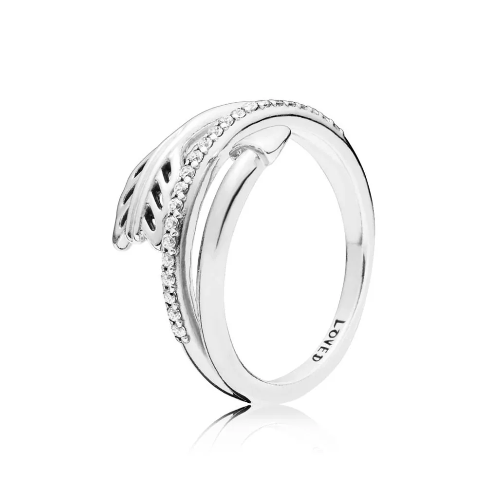 Подлинное 925 пробы Серебряное Оригинальное Сверкающее кольцо Европы со стрелой