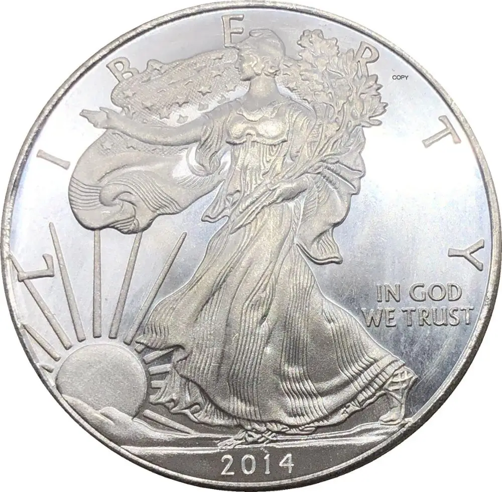 

United States 1 Dollar American Silver Eagle Bullion Coin 2014 S Type Plated Silver Commemorative Coin Copy coin