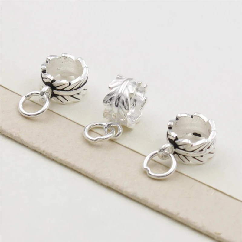 Кольцо в виде листа из стерлингового серебра 925 пробы подвеска рулоне