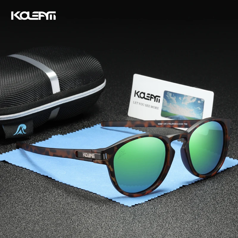 KDEAM роскошные классические круглые солнцезащитные очки TR90 зеркальные