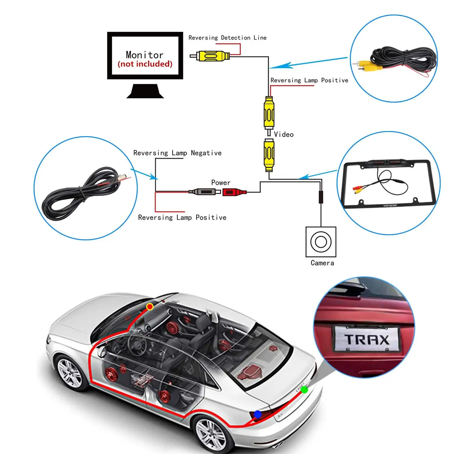 Универсальная камера заднего вида с 8 инфракрасными светодиодами высокой