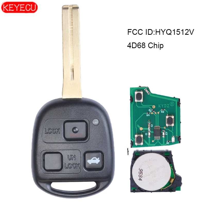 Дистанционный ключ-брелок от машины KEYECU с 3 кнопками для Lexus ES300 GS300 GS400 IS300 FCC: HYQ1512V