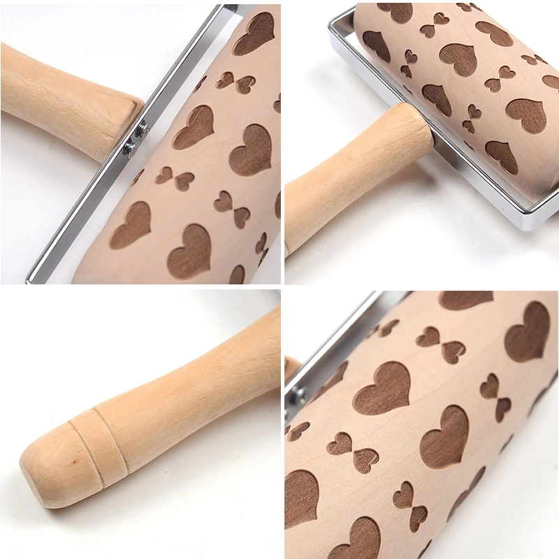 Нажимной стиль Рождество тиснение рулонный штифт печатное Печенье Тесто палка